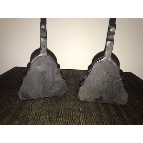 Set of 2 Heavy Bookends, Upright Bass Instrument, Decorative, Patina Finish - Picture 6 of 12